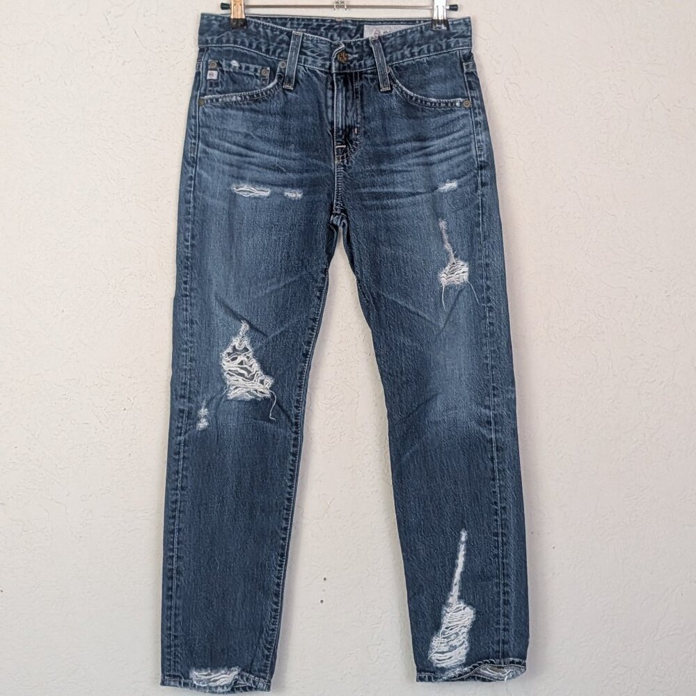 AG Ex boyfriend Slouchy Slim Crop Torn Distressed Jean, 9 Yr Exemption